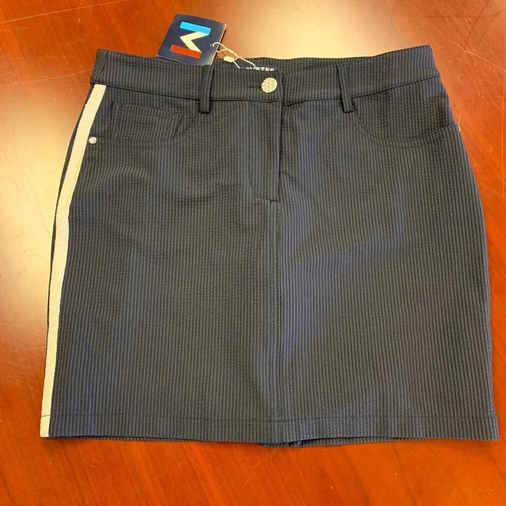 Movetes Black Pinstripe Golf Skirt sz 4 NWT